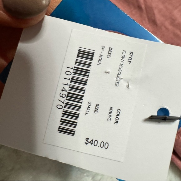 NWT- CLUB PILATES Moon Step Hem Graphic Tank Top in Mauve - Picture 4 of 10